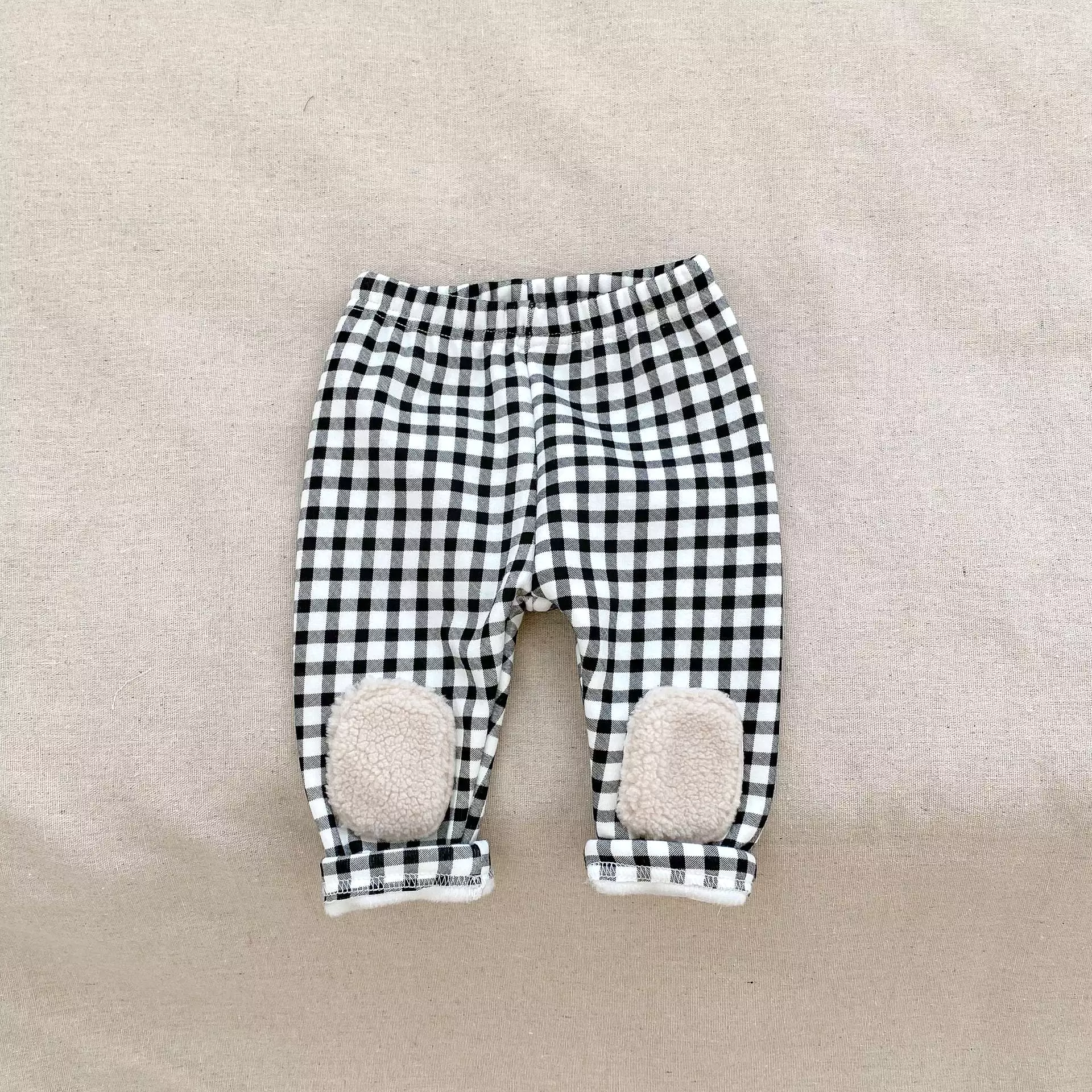 Baby Kid Girls Solid Color Checked Pants Wholesale 23101976