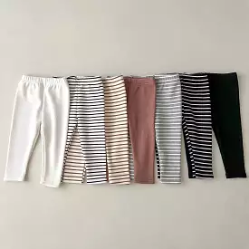 Baby Kid Girls Solid Color Striped Pants Wholesale 231130142