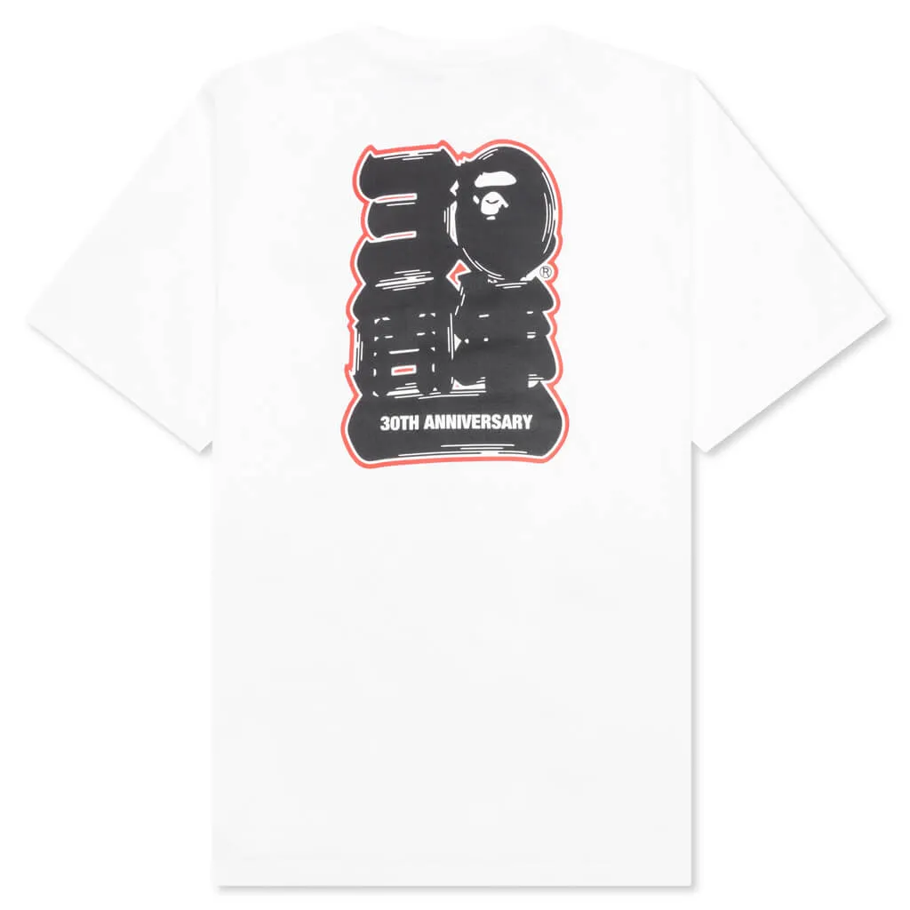 Bape 30th Anniversary Ape Head Tee - White/Red