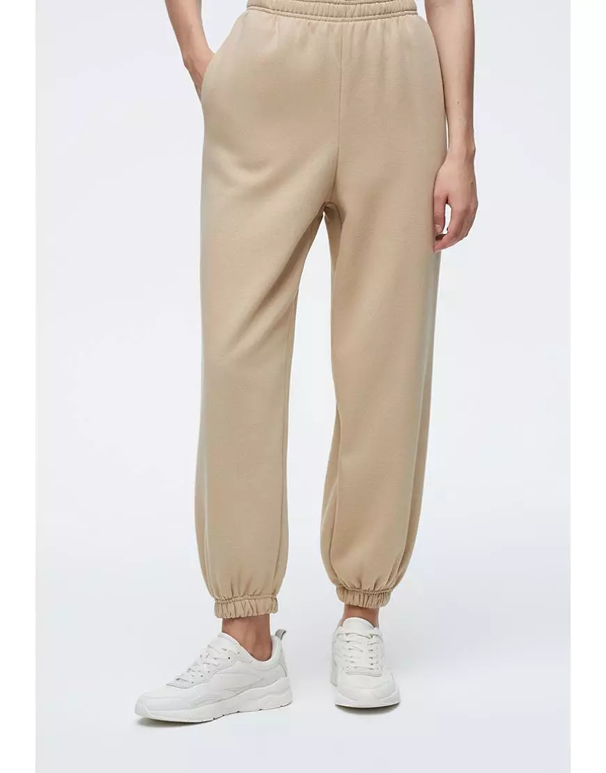 Beige Fleece Joggers