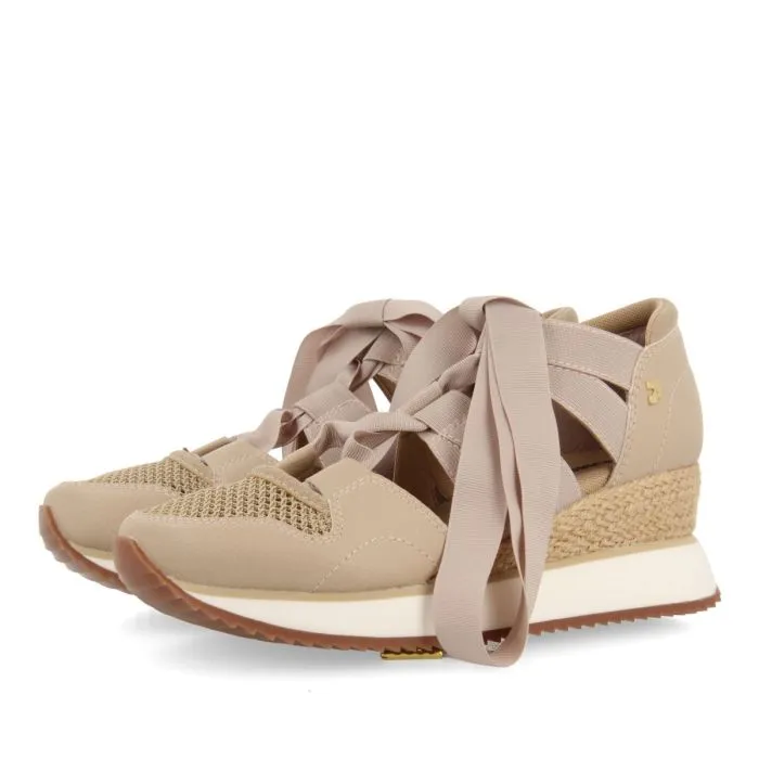 BEIGE SPORTS SANDALS ESPADRILLE TYPE WITH STRAPS FOR WOMEN MUIR