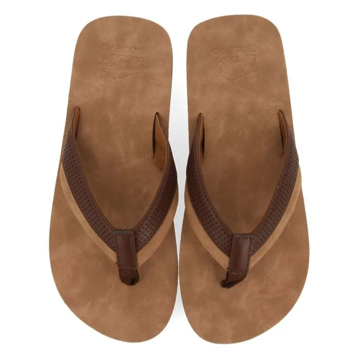 BROWN SANDALS WITH BICOLOR CUT FOR MEN BRENT