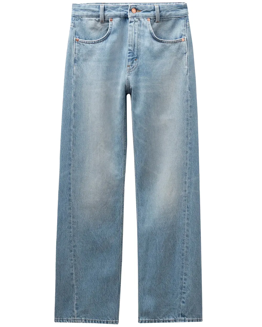 Brushed Blue Curved Denim Pant