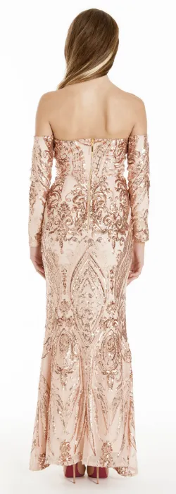 Camilla Gold Sequin Gown