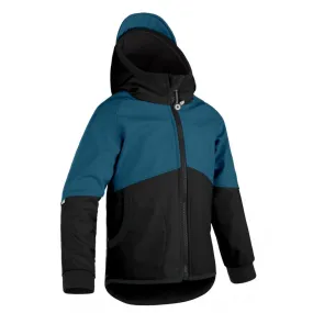 children's softshell jacket with fleece Unuo Basic Black, cobalt