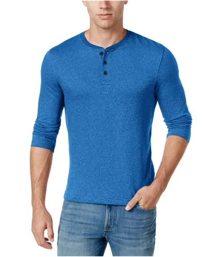 Club Room Mens Long Sleeve Herringbone Henley Shirt