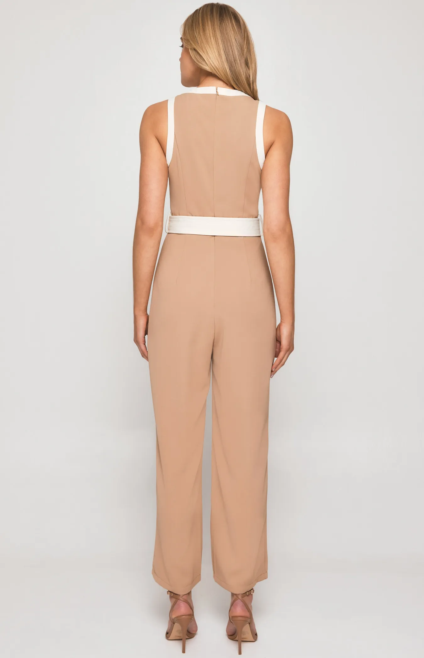 Contrast Feature Jumpsuit with Leg Seam Details (SJP554A) 