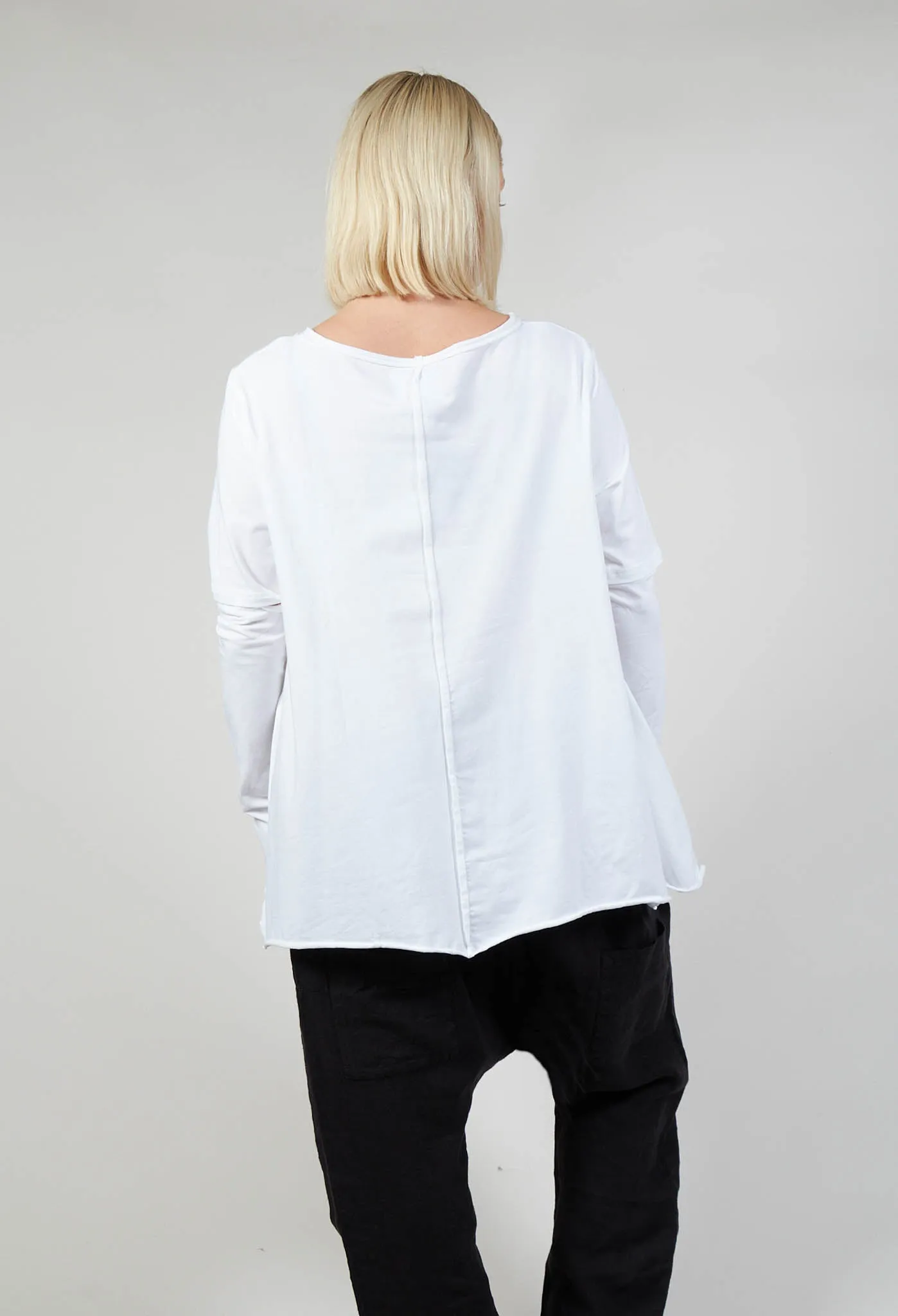 Detached Sleeve T-shirt in White