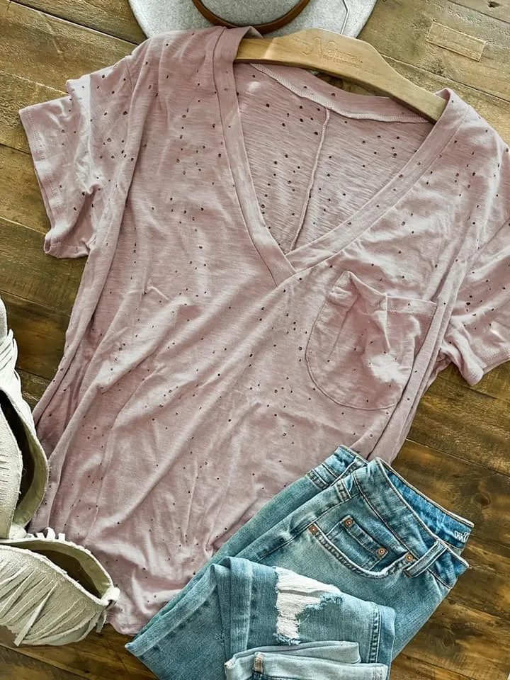 Distressed Boyfriend Cotton Tee