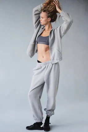 Fleece joggers - Regular waist - Long - Light grey - Ladies | H&M GB