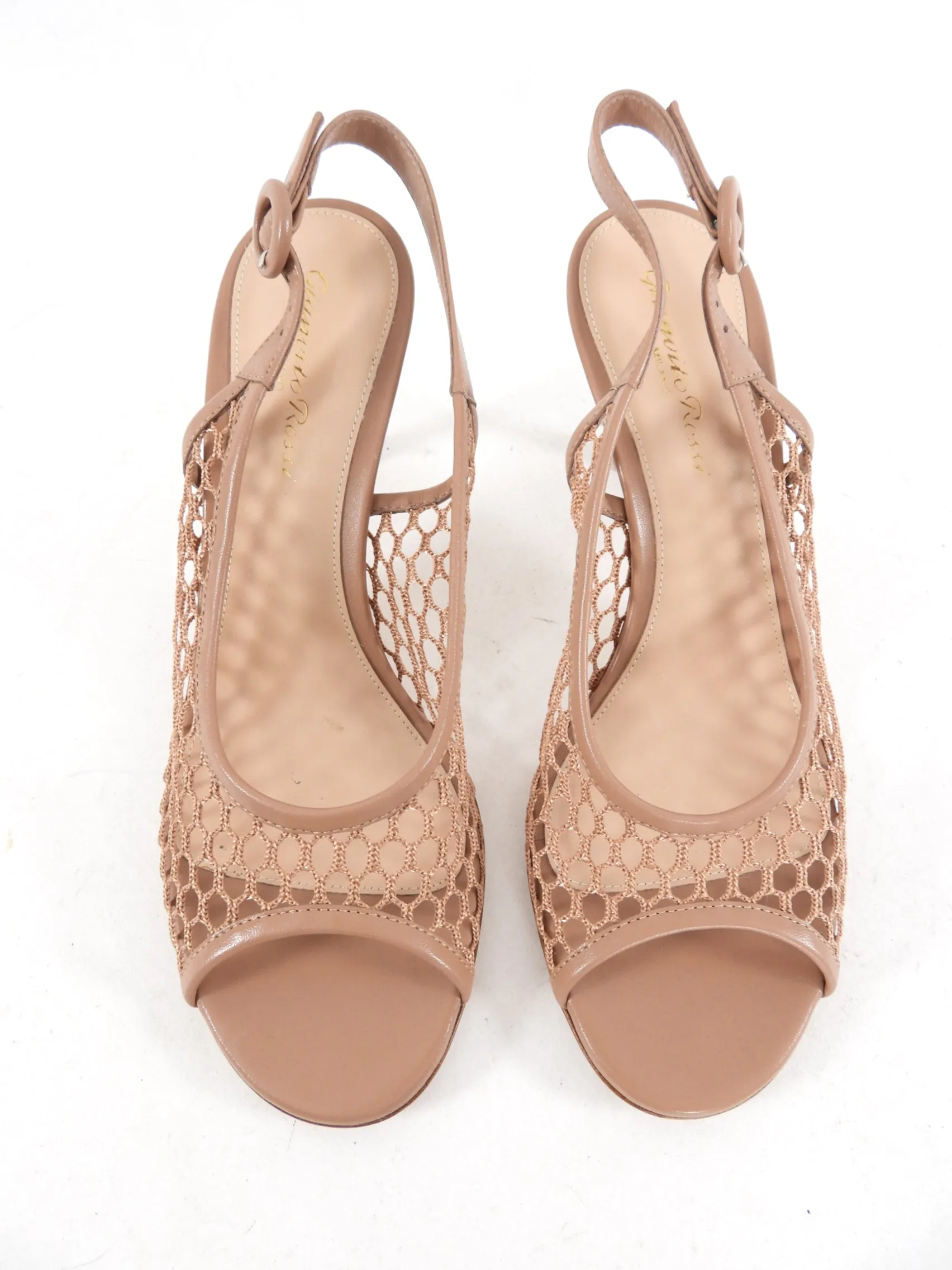 Gianvito Rossi Nude Mesh Carolina 70mm Heels - EU38 / 7.5