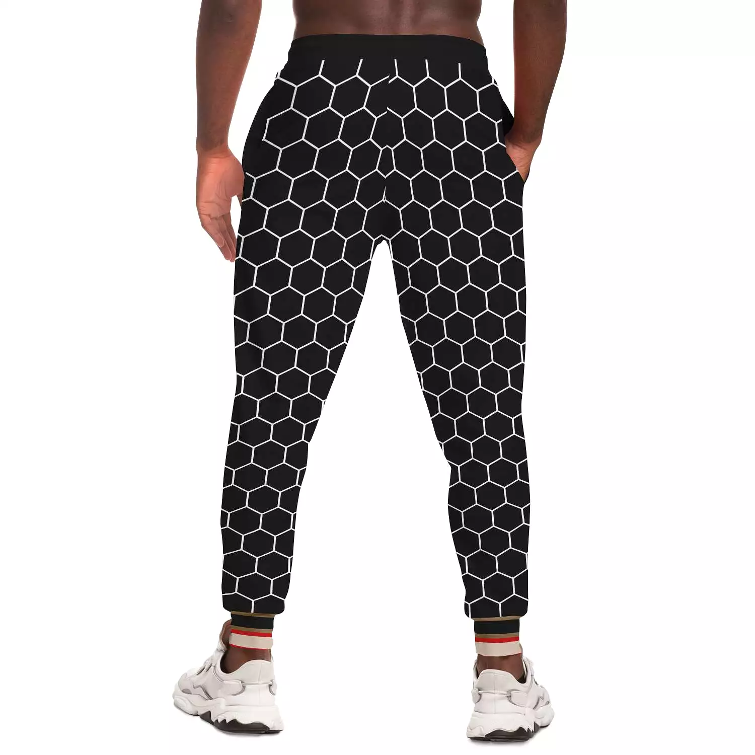 Gold Line Black Honeycomb Unisex Fleece Joggers