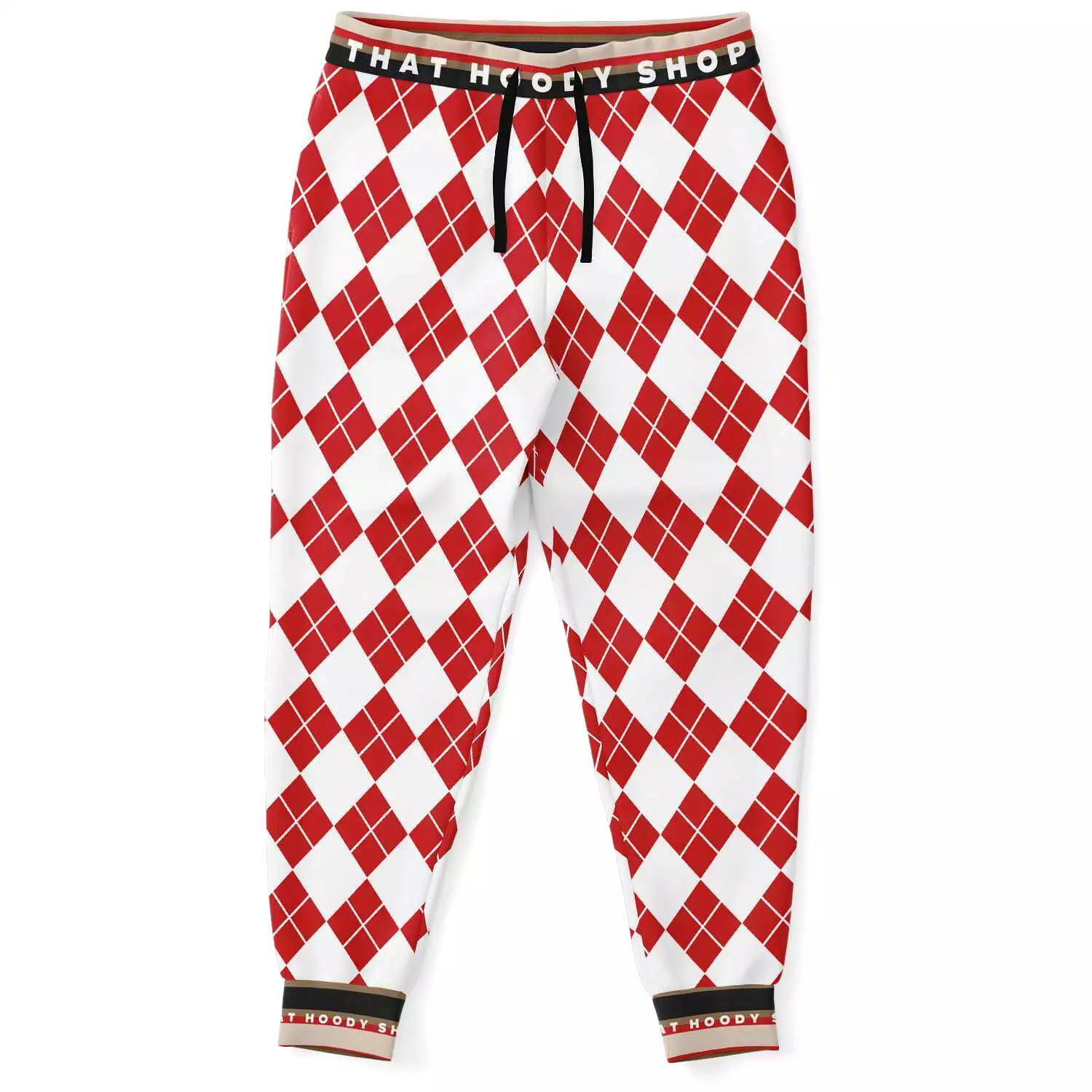 Gold Line Red Argyle Unisex Fleece Joggers