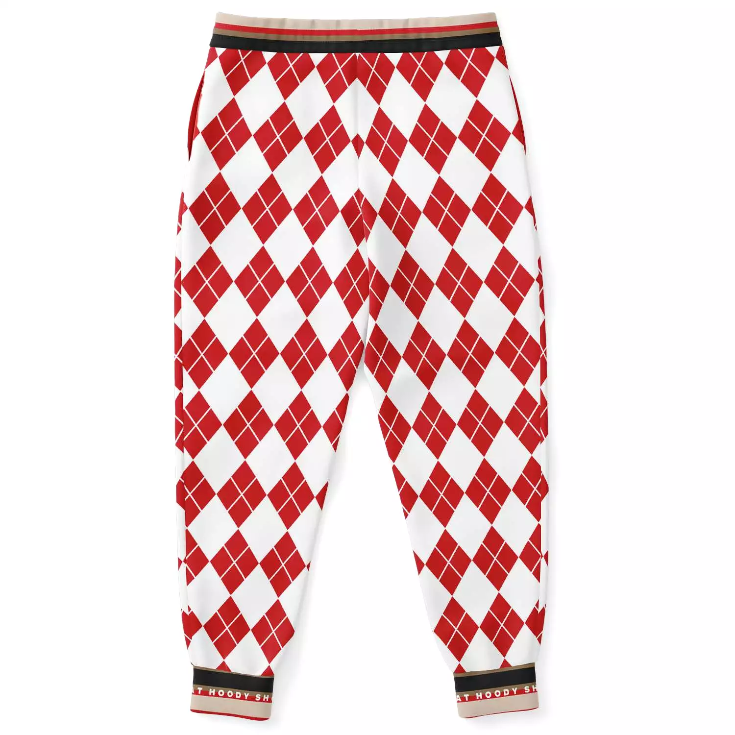 Gold Line Red Argyle Unisex Fleece Joggers