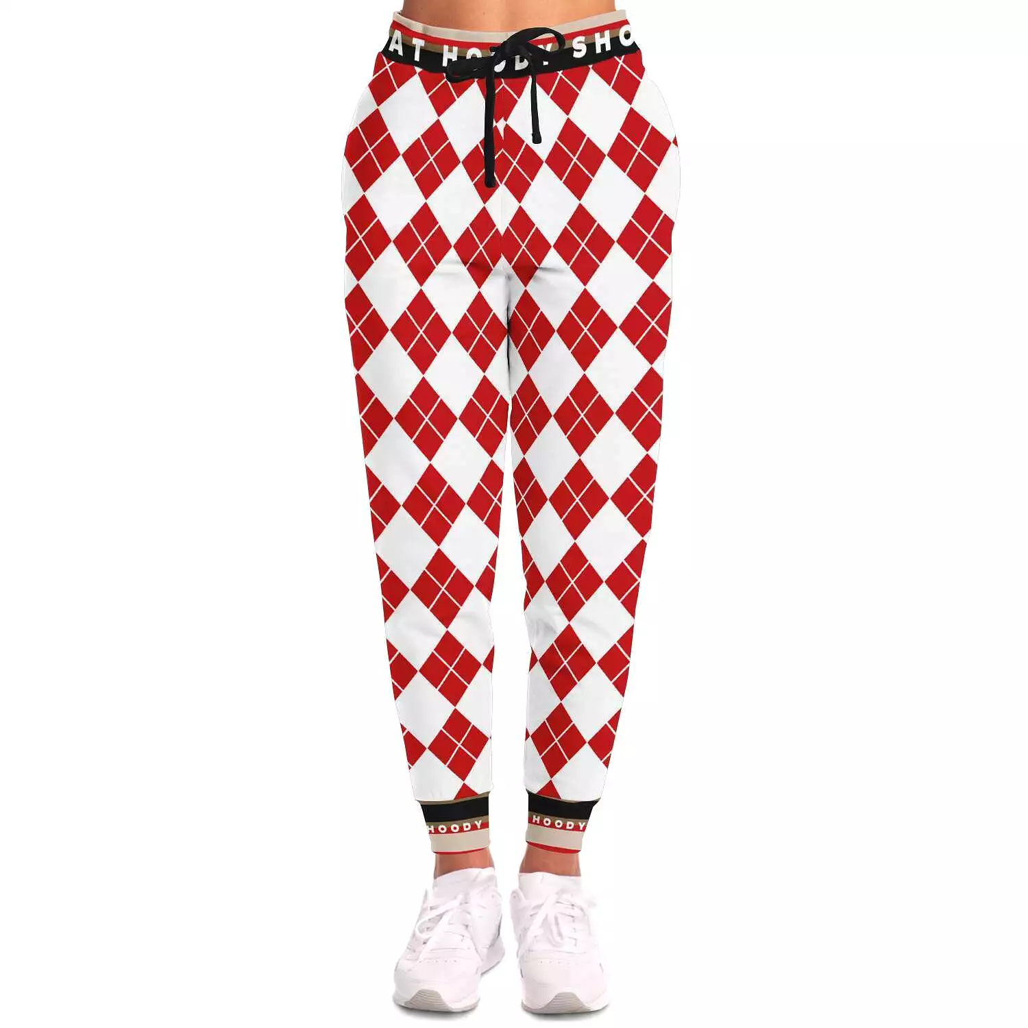 Gold Line Red Argyle Unisex Fleece Joggers