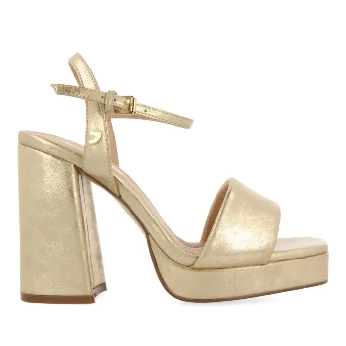 GOLDEN HIGH HEEL SANDALS WITH PADDED STRAP FOR WOMEN LEHIGH