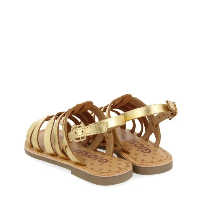 GOLDEN LEATHER ROMAN STYLE SANDALS FOR GIRL AND BOY LENI