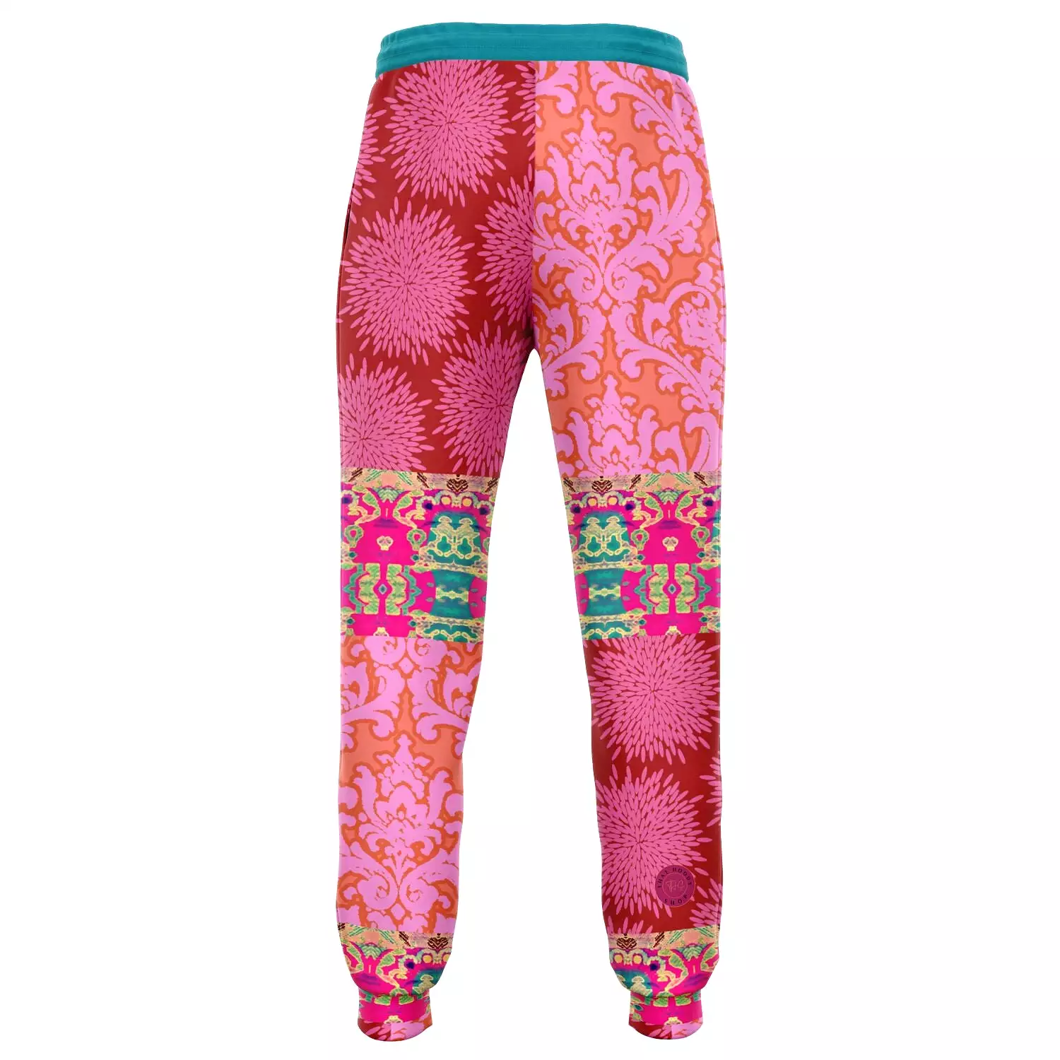 Gypsy Beat Pink Patchwork Unisex Fleece Joggers