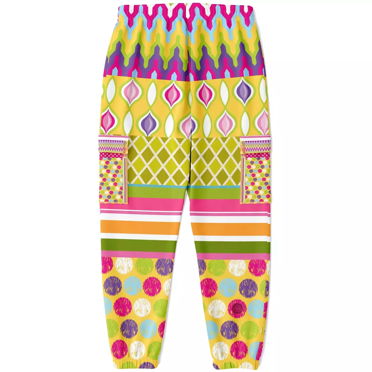 Hello Janis! Circus Patchwork Unisex Fleece Cargo Sweats