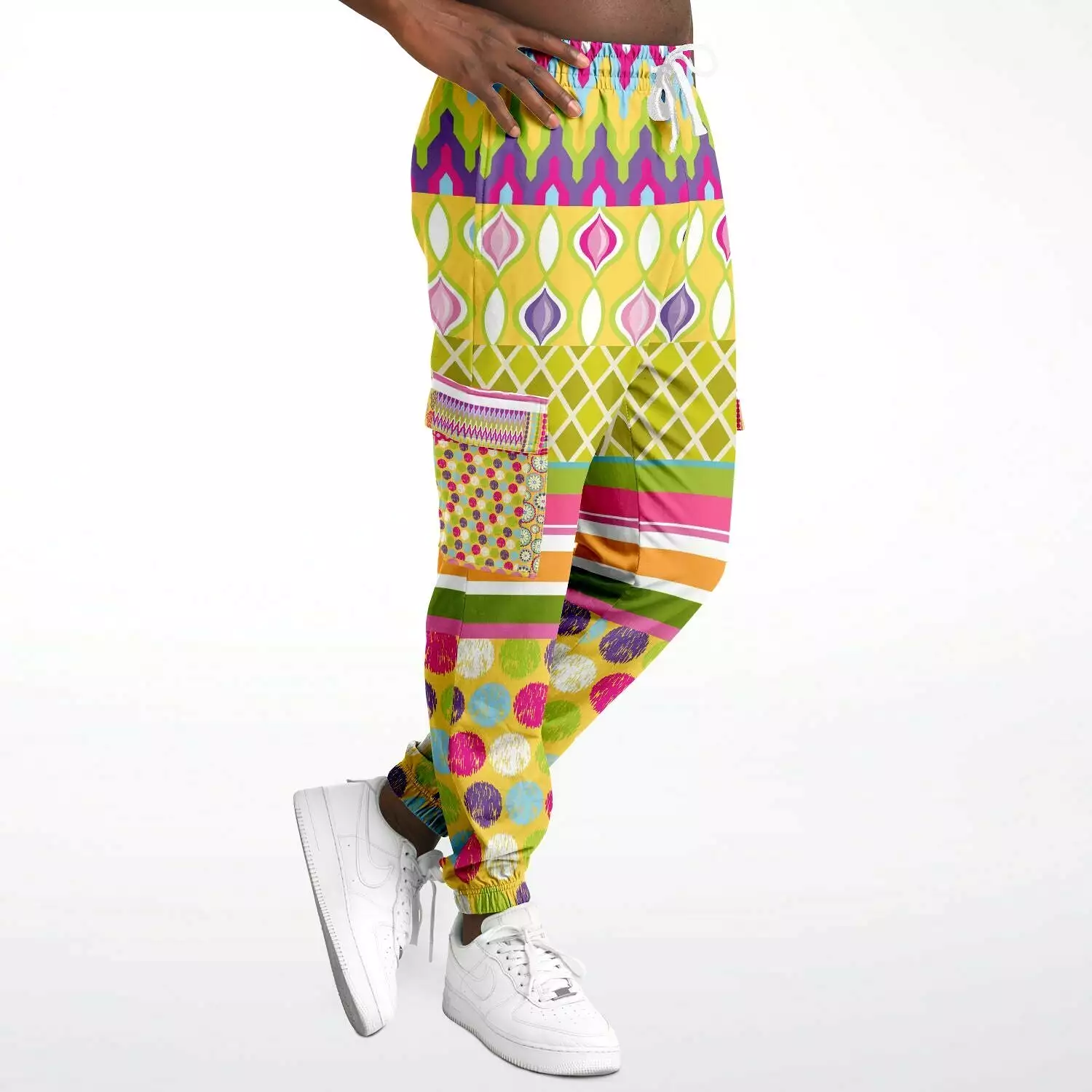 Hello Janis! Circus Patchwork Unisex Fleece Cargo Sweats