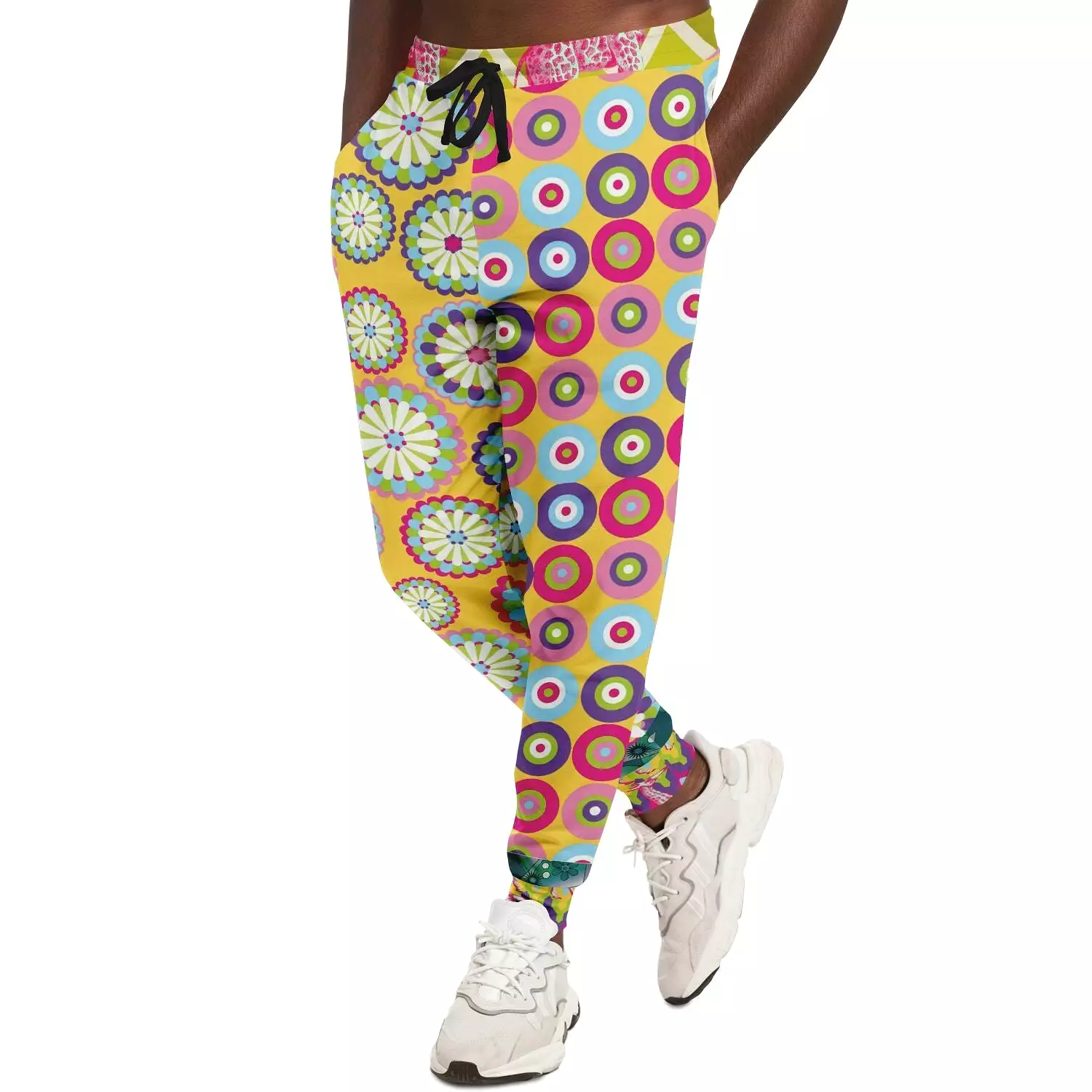 Hello Janis! Yellow Geo Print Unisex Fleece Joggers