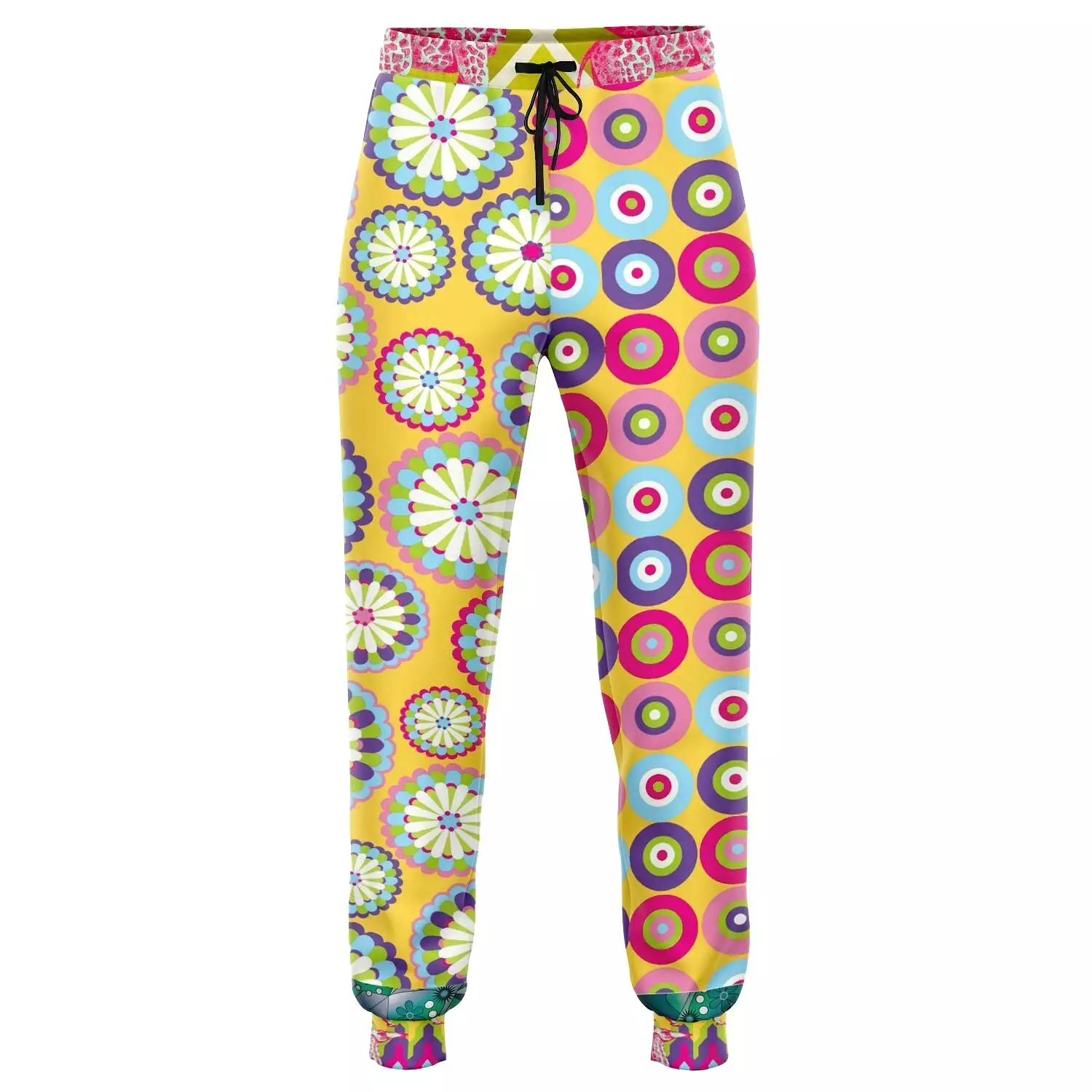 Hello Janis! Yellow Geo Print Unisex Fleece Joggers