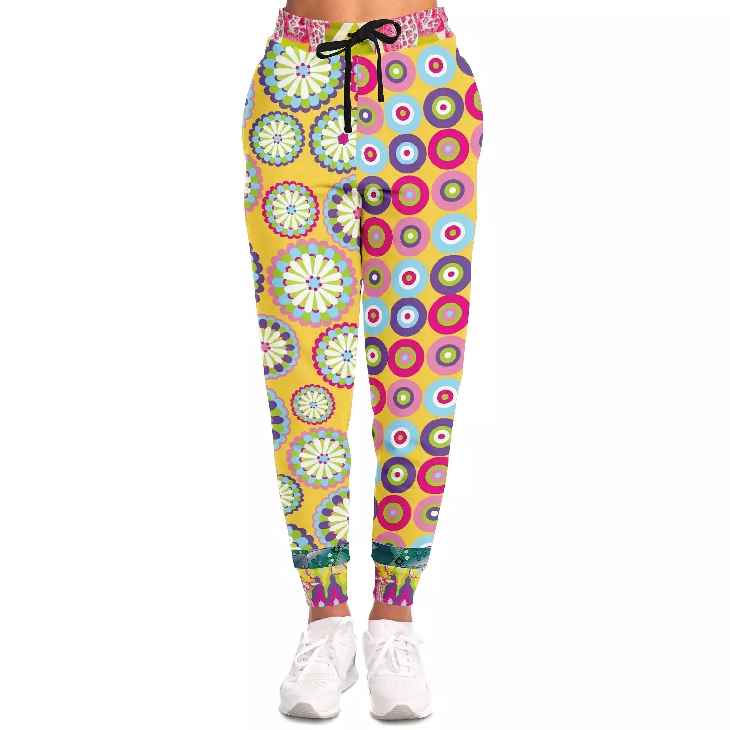 Hello Janis! Yellow Geo Print Unisex Fleece Joggers