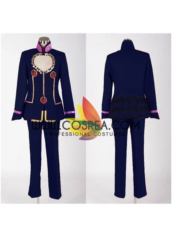 JoJo's Bizarre Adventure Giorno Giovana Golden Wind Navy Blue Cosplay Costume