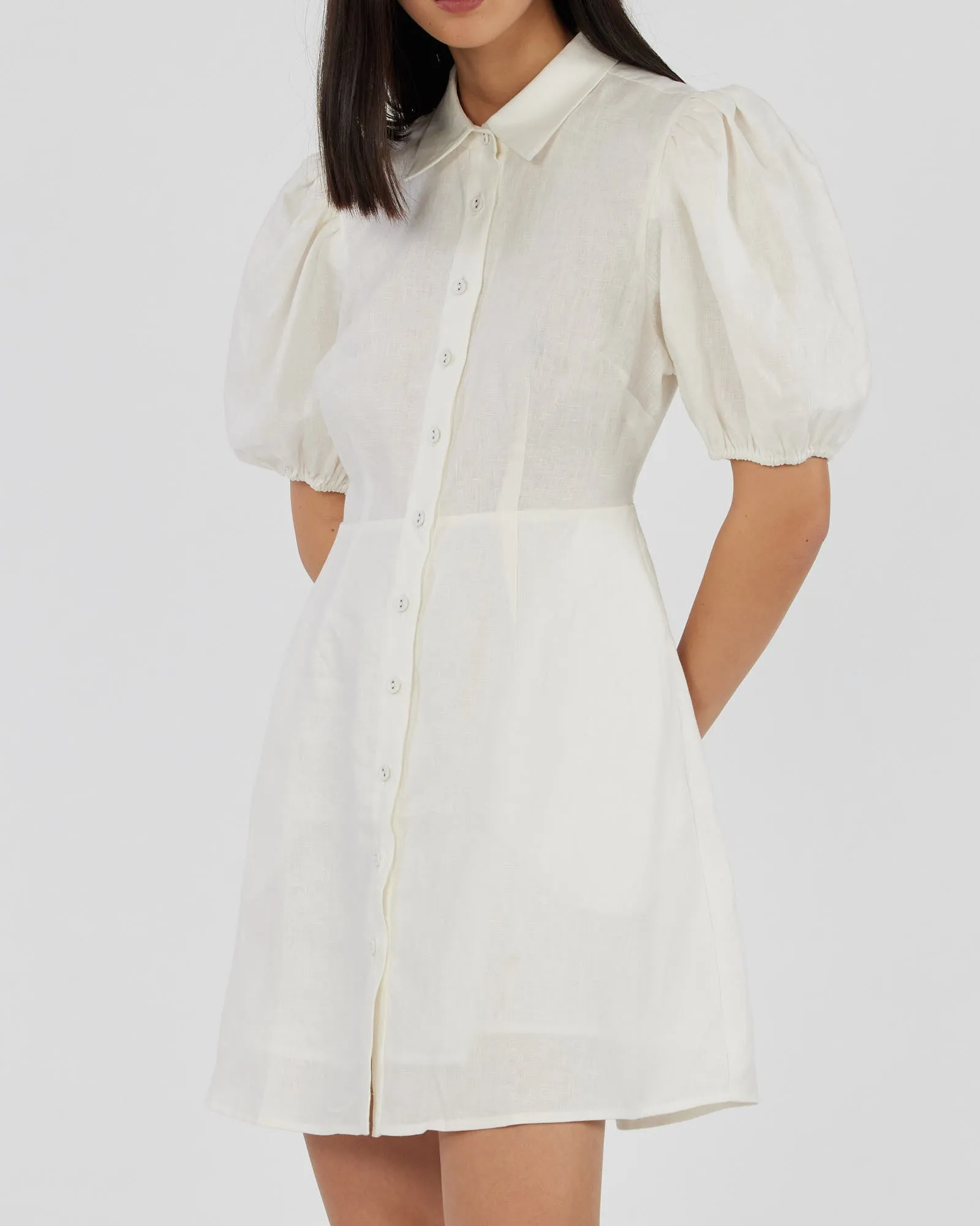 Julius Linen Mini Dress - White