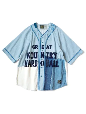 Kapital 8oz denim GREAT KOUNTRY distressed baseball tee shirt (short sleeve)