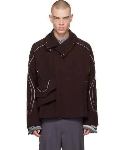 Kiko Kostadinov Burgundy Chalice Jacket