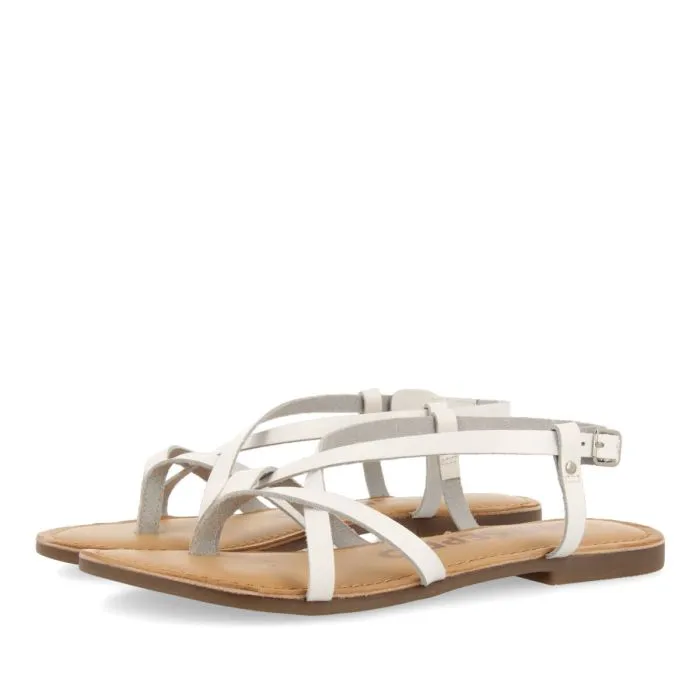 Lelex women's white roman sandals