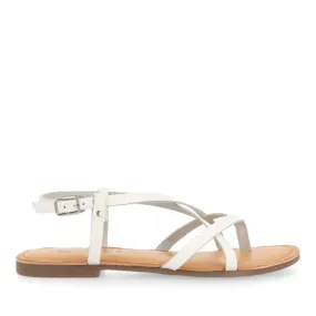 Lelex women's white roman sandals