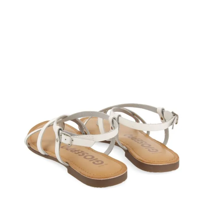 Lelex women's white roman sandals