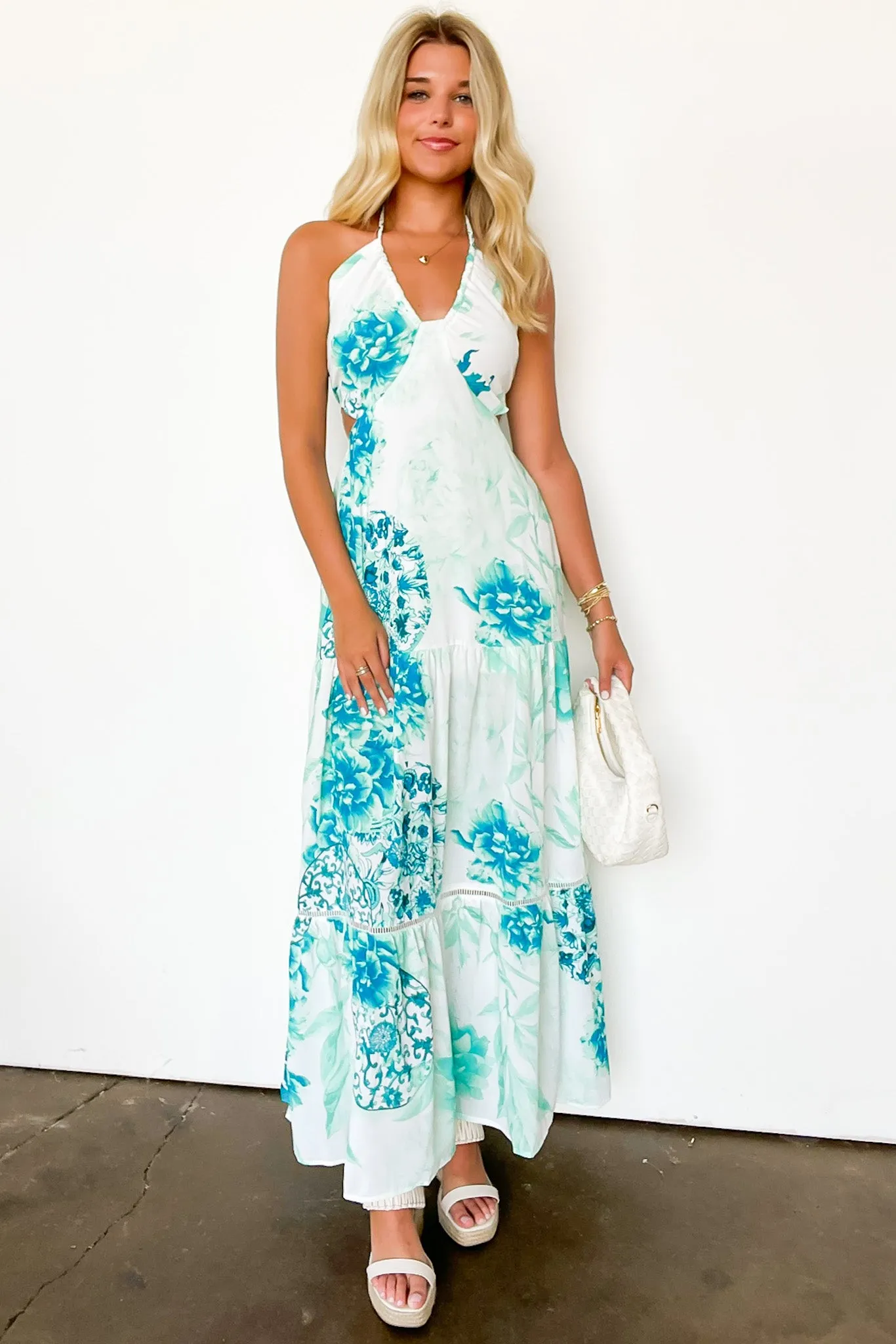 Makoa Halter Open Back Maxi Dress