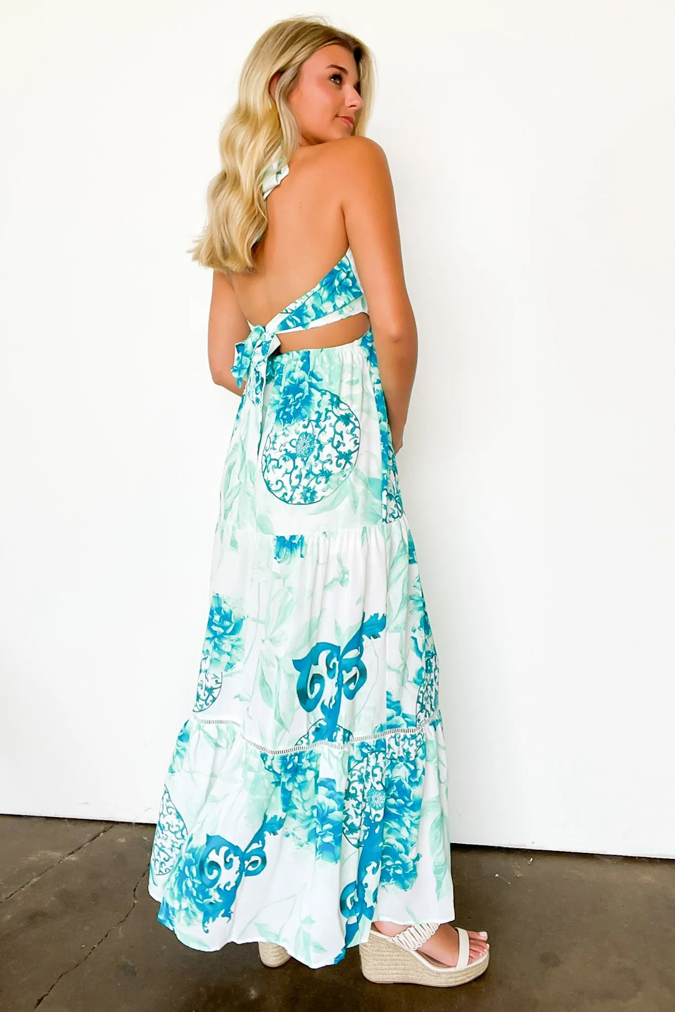 Makoa Halter Open Back Maxi Dress