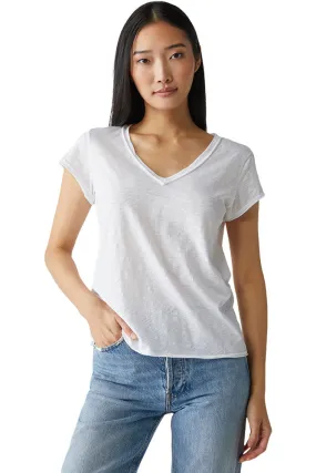 Michael Stars Baxter V-neck Raw Edge Tee