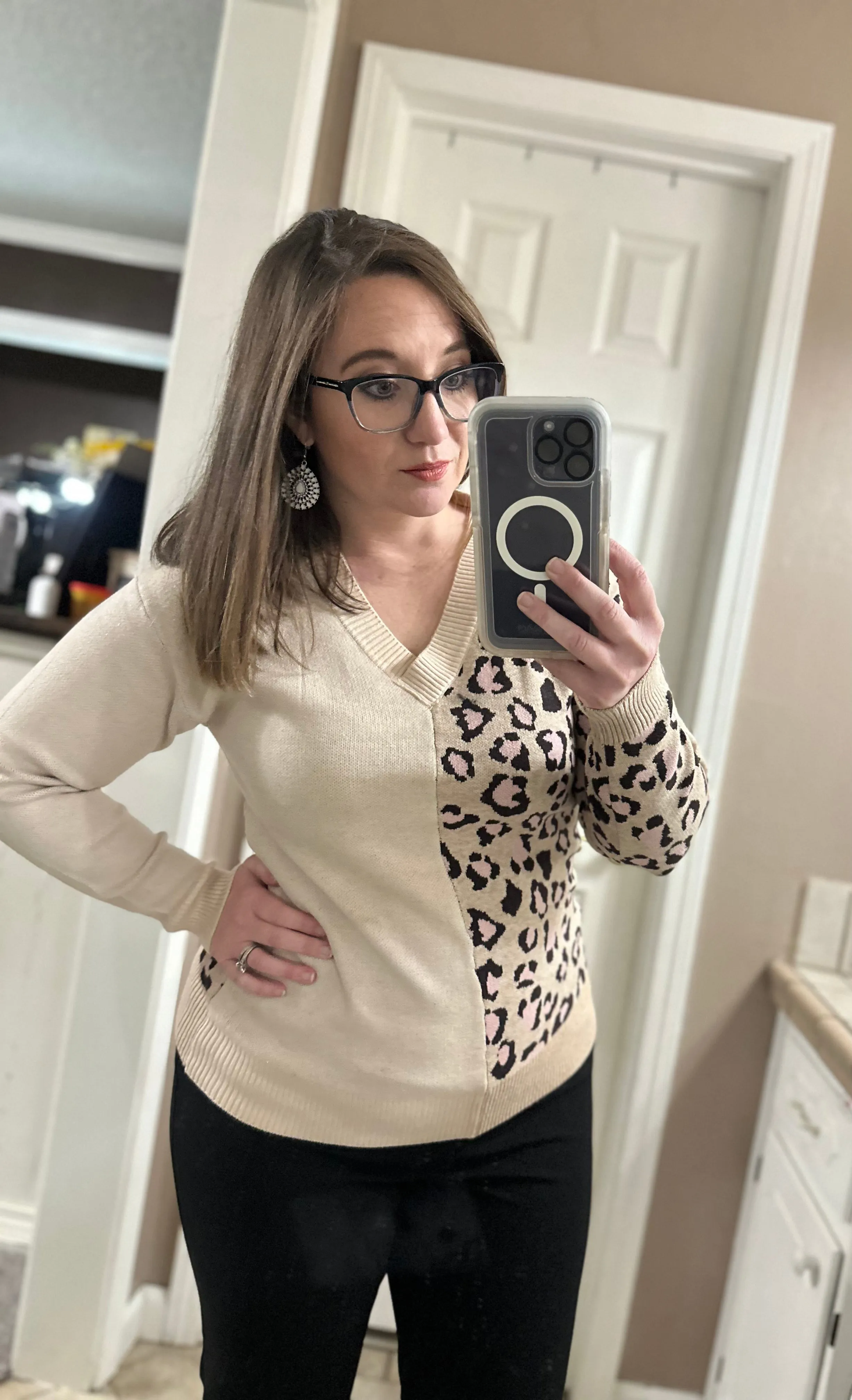 Mixed in Leopard & Cream Sweater