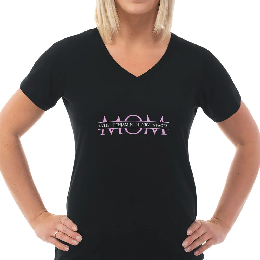 Mom Personalized Ladies V Neck Tee