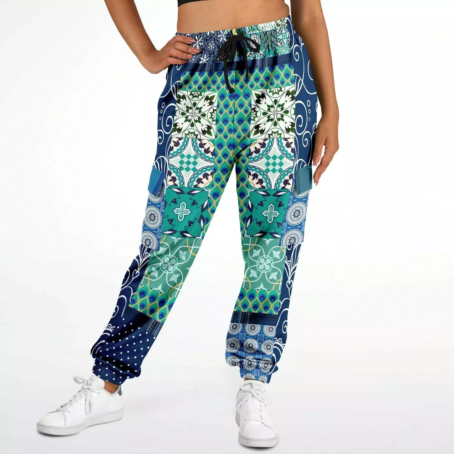 Mykonos Floral Patchwork Unisex Cargo Sweats