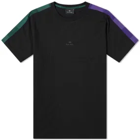 Paul Smith Chest Logo Sleeve Stripe T-ShirtBlack & Green