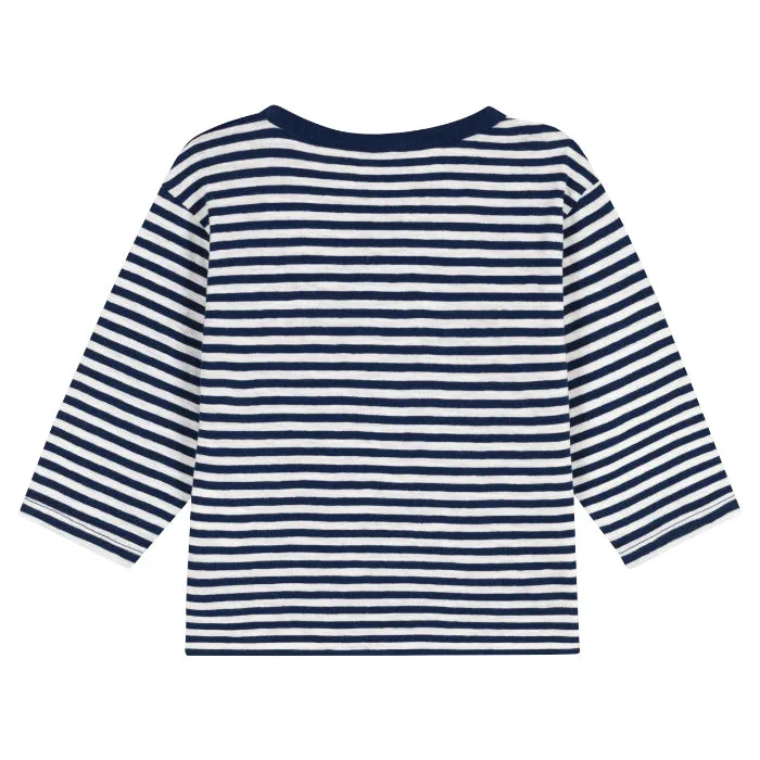 Petit Bateau Baby Long Sleeve T-shirt Navy Blue Stripes