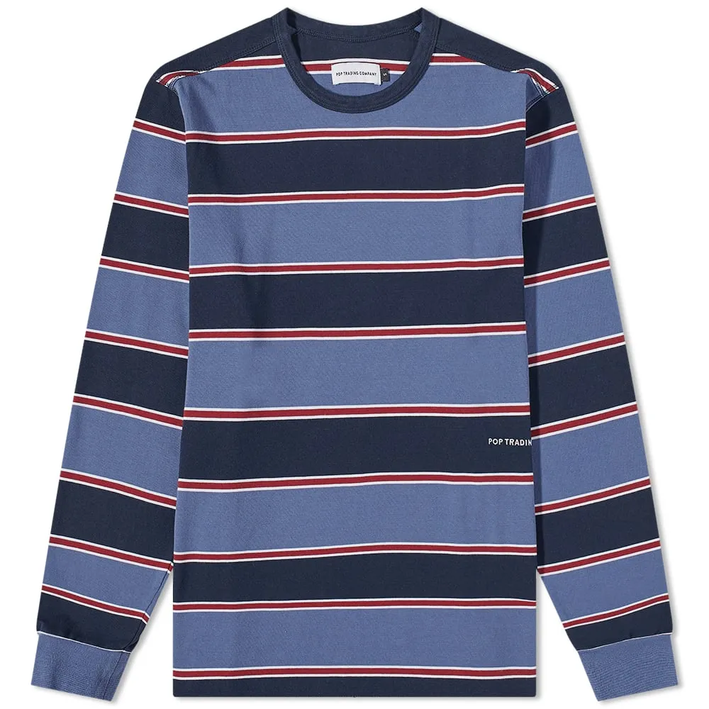 POP Trading Company Long Sleeve Striped T-ShirtCoastal Fjord