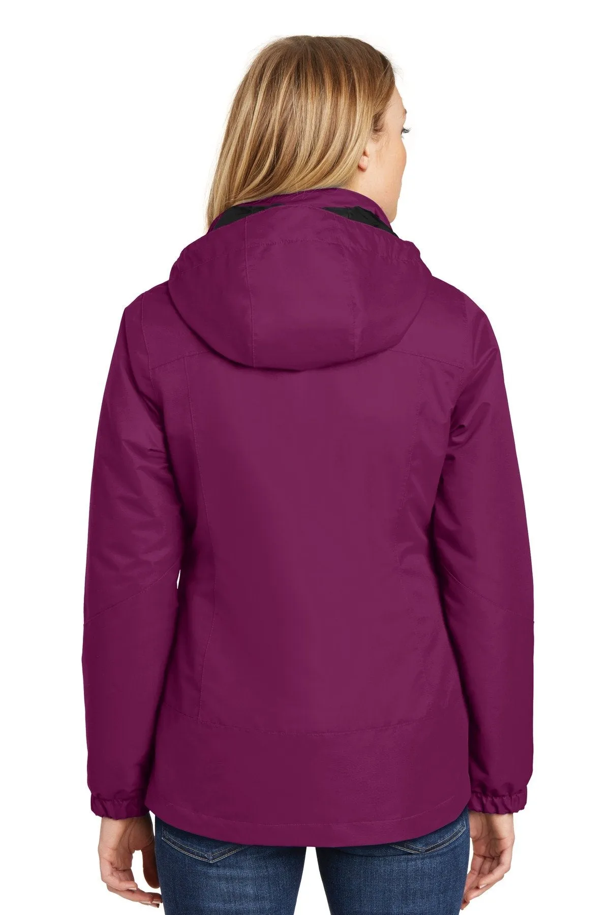 Port Authority Ladies Vortex Waterproof 3-in-1 Jacket L332 Very Berry/ Black