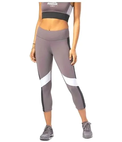 Reebok Womens Lux Color Block Compression Athletic Pants