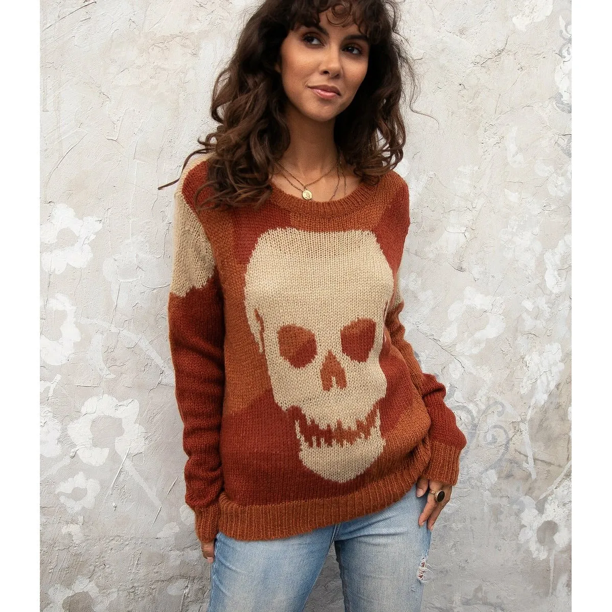 Reverse Camo Skull Sweater