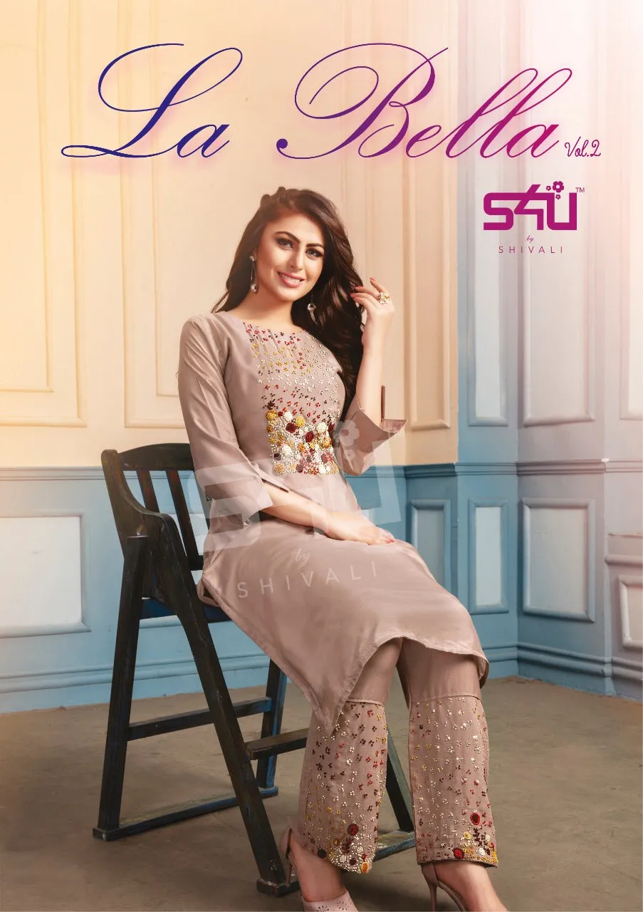 S4u Shivali La Bella Vol 2 Designer Party Wear Kurti With Pants Collection In Wholesale