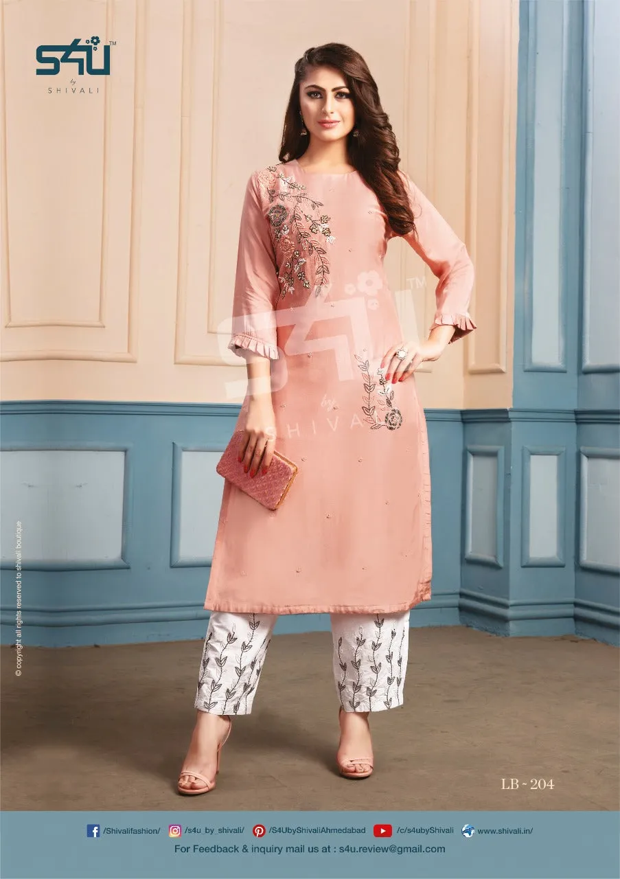 S4u Shivali La Bella Vol 2 Designer Party Wear Kurti With Pants Collection In Wholesale