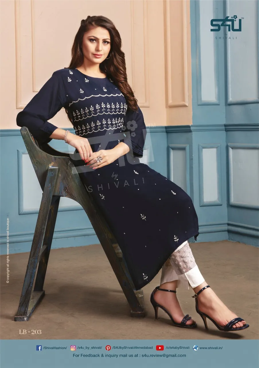 S4u Shivali La Bella Vol 2 Designer Party Wear Kurti With Pants Collection In Wholesale