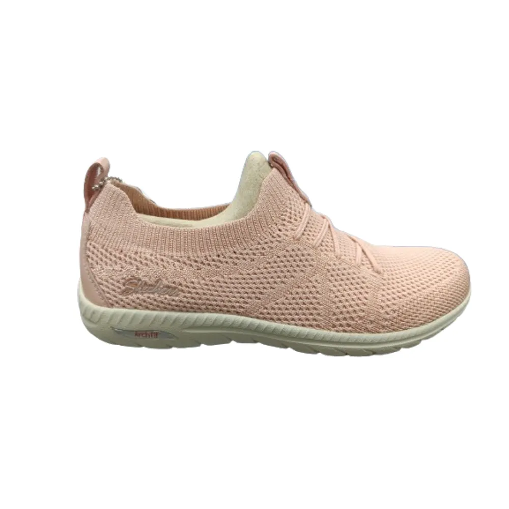 SKECHERS Women's Arch Fit Flex Running Shoe (Blush)